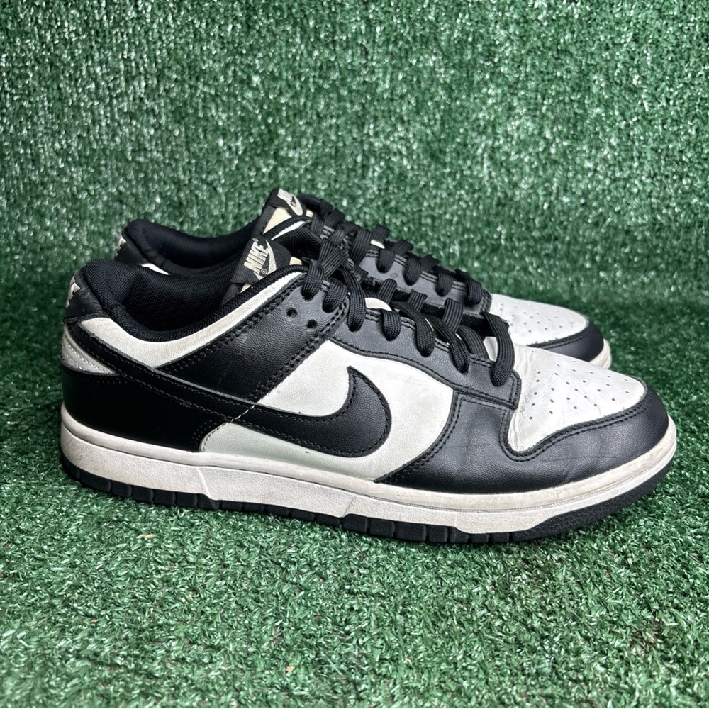 Nike Dunk Low Panda Black White Leather Sneakers Lace Up Men's Shoes Size 8